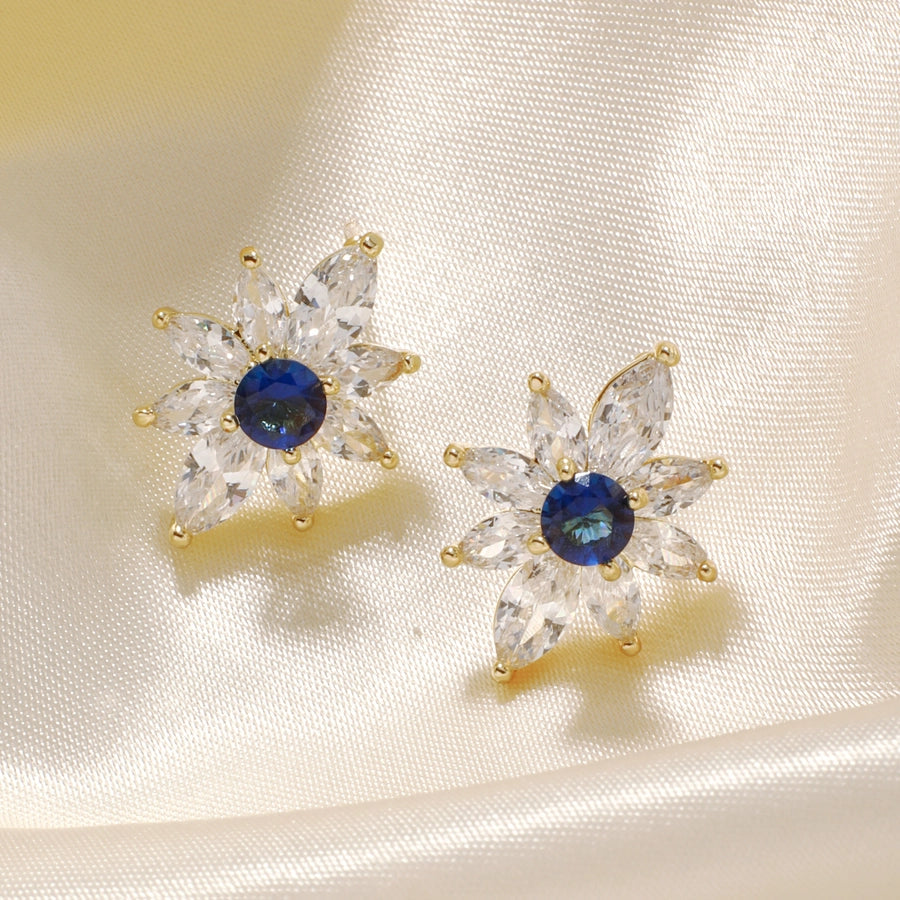 1 Pair Sweet Simple Style Shiny Geometric Heart Shape Inlay Copper Glass Zircon K Gold Plated Drop Earrings