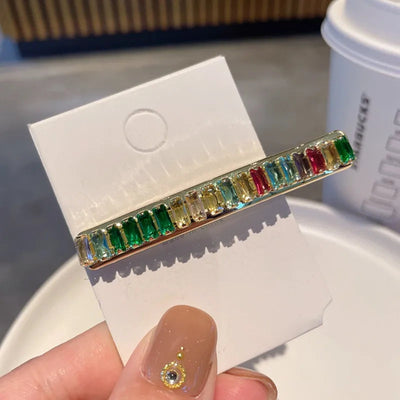 Color zircon duck bill clip clip delicate temperament side clip bangs clip broken hairpin hairpin new hair accessories