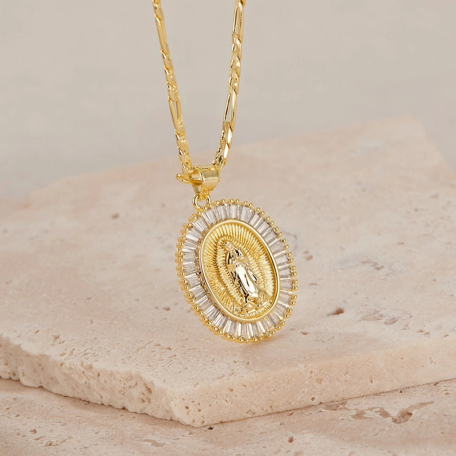 Jewelry French Style Simple Style Geometric Copper 14K Gold Plated Pendant Necklace