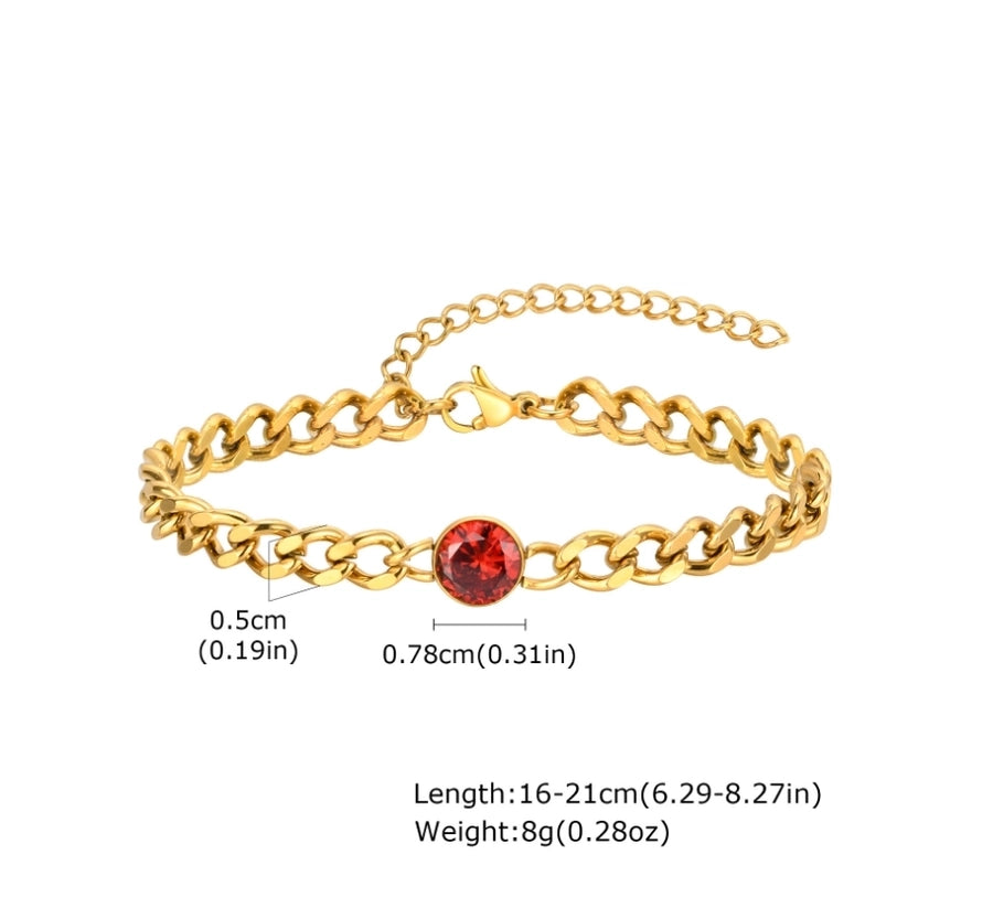 Basic Simple Style Solid Color Titanium Steel 18K Gold Plated Bracelets In Bulk