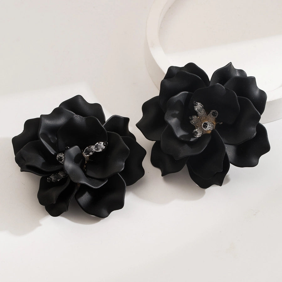 1 Pair Princess Vacation Sweet Flower Inlay Arylic Alloy Acrylic 14K Gold Plated Ear Studs