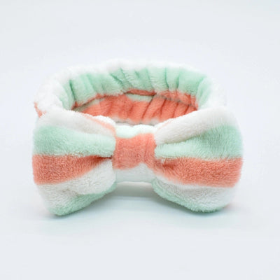 fashion stripe polka dots flannel bowknot hair band 1 piece