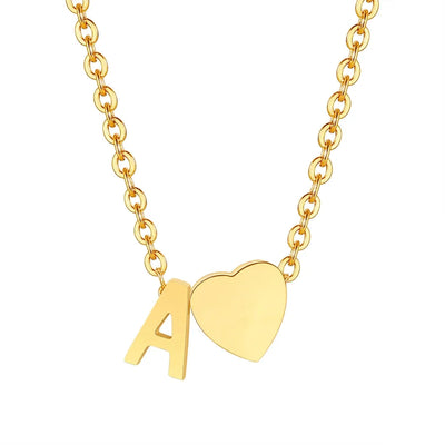 Jewelry Simple Style Commute Letter Heart Shape 201 Stainless Steel Plating Pendant Necklace