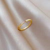 Titanium Steel Brass Gold Plated Inlay Geometric Zircon Brass Rings