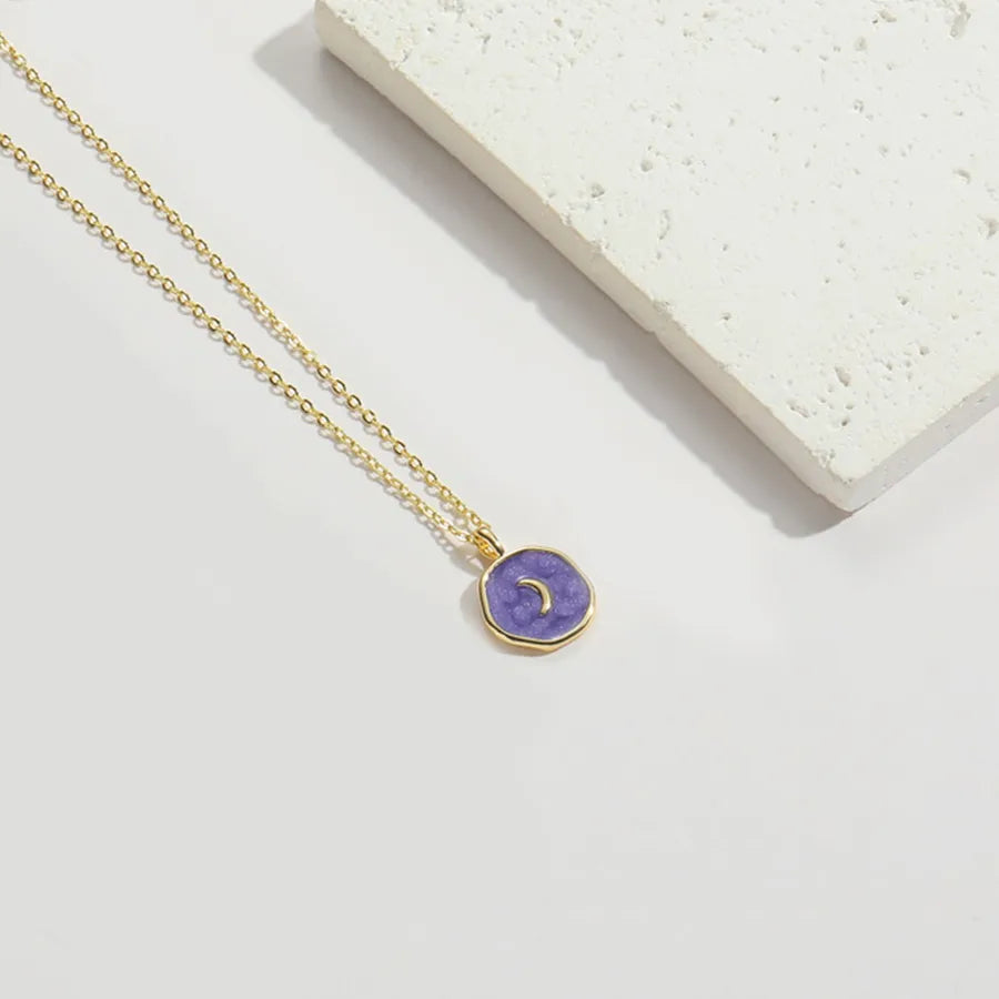 Copper 14K Gold Plated Enamel Butterfly Pendant Necklace