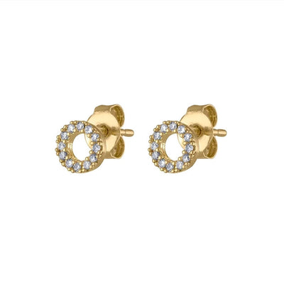 1 Pair Simple Style Letter Asymmetrical Copper Zircon 24K Gold Plated Ear Studs