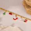 Simple Style Christmas Tree Santa Claus Christmas Socks 304 Stainless Steel cable chain Bracelets In Bulk