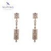 1 Pair Elegant Luxurious XUPING Geometric Plating Copper Artificial Gemstones 18K Gold Plated Drop Earrings