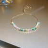 sweet colorful rectangle copper inlay zircon bracelets