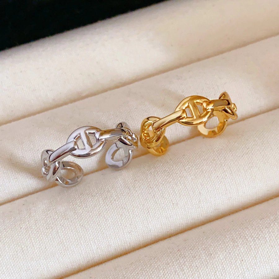Jewelry French Style IG Style Geometric Titanium Steel Plating Open Rings
