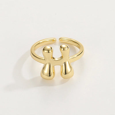 Copper Hollow Out Letter Copper Rings