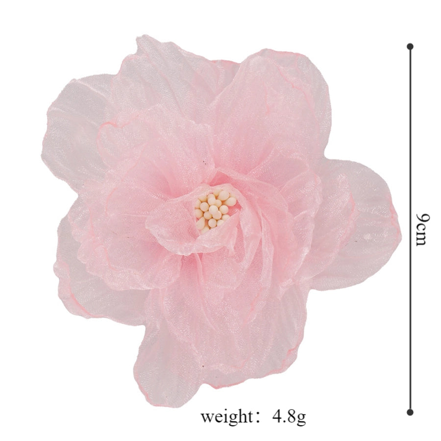 Women's Elegant Romantic Solid Color Gauze Patchwork Hair Clip