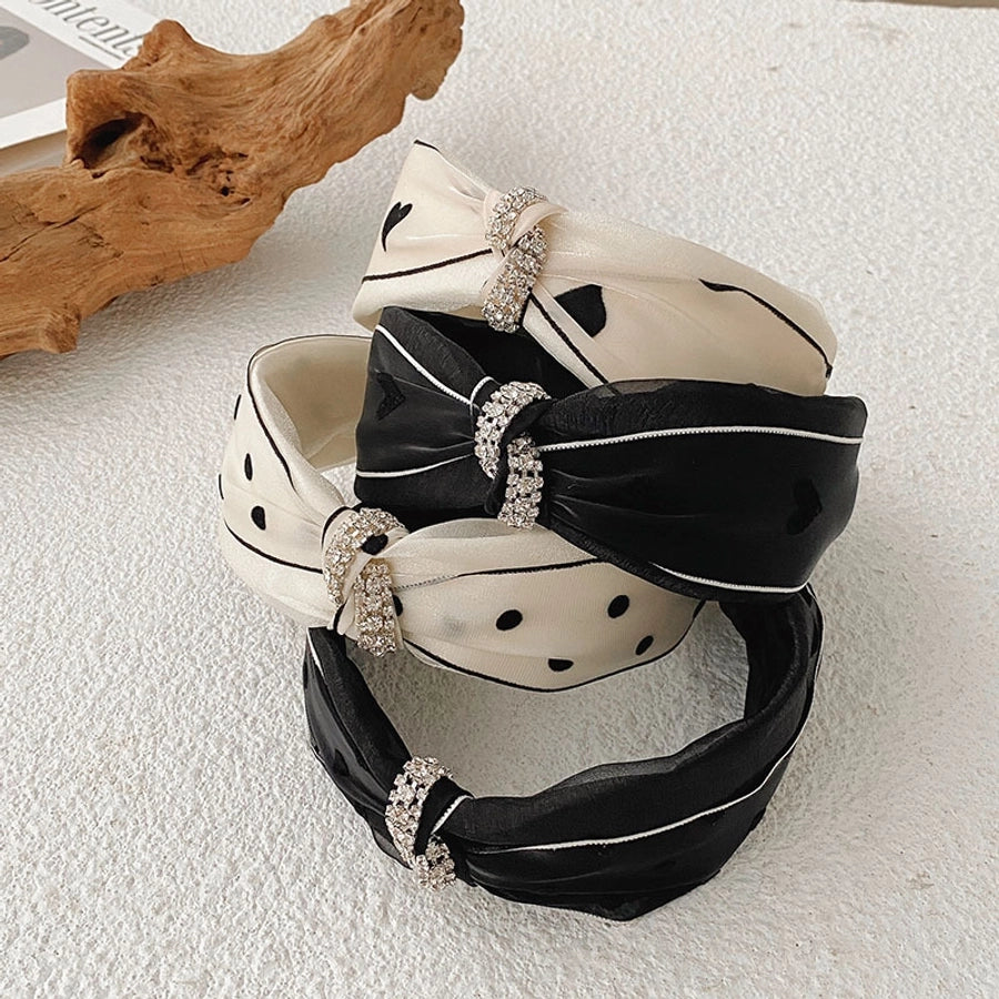 fashion heart shape cloth handmade inlay rhinestone hair band