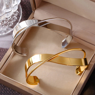 Casual Simple Style Geometric Titanium Steel Wide Bracelet In Bulk