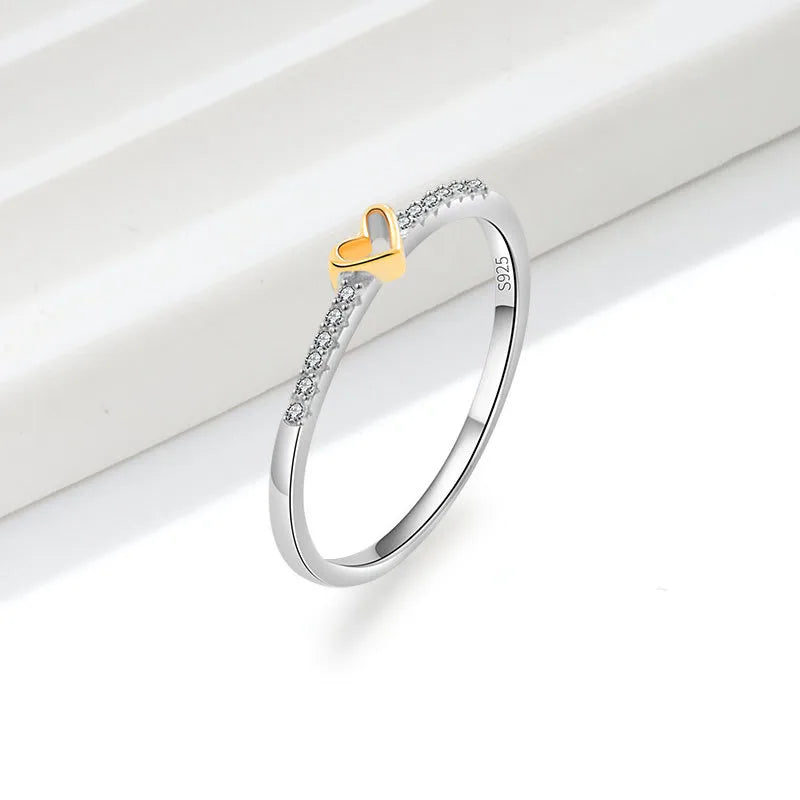 1 Piece 925 Sterling Silver Infinity Heart Shape Rings