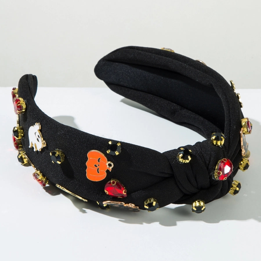 Halloween Funny Classic Style Women's Pumpkin ghost Skull Alloy Rhinestone Inlay Hair Band