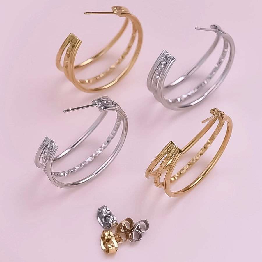 1 Pair Simple Style Classic Style Geometric 304 Stainless Steel 18K Gold Plated Ear Studs