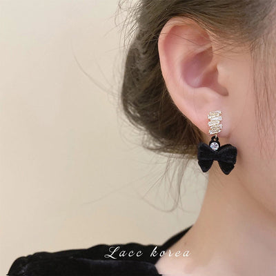 1 Pair Retro Bow Knot Copper Drop Earrings