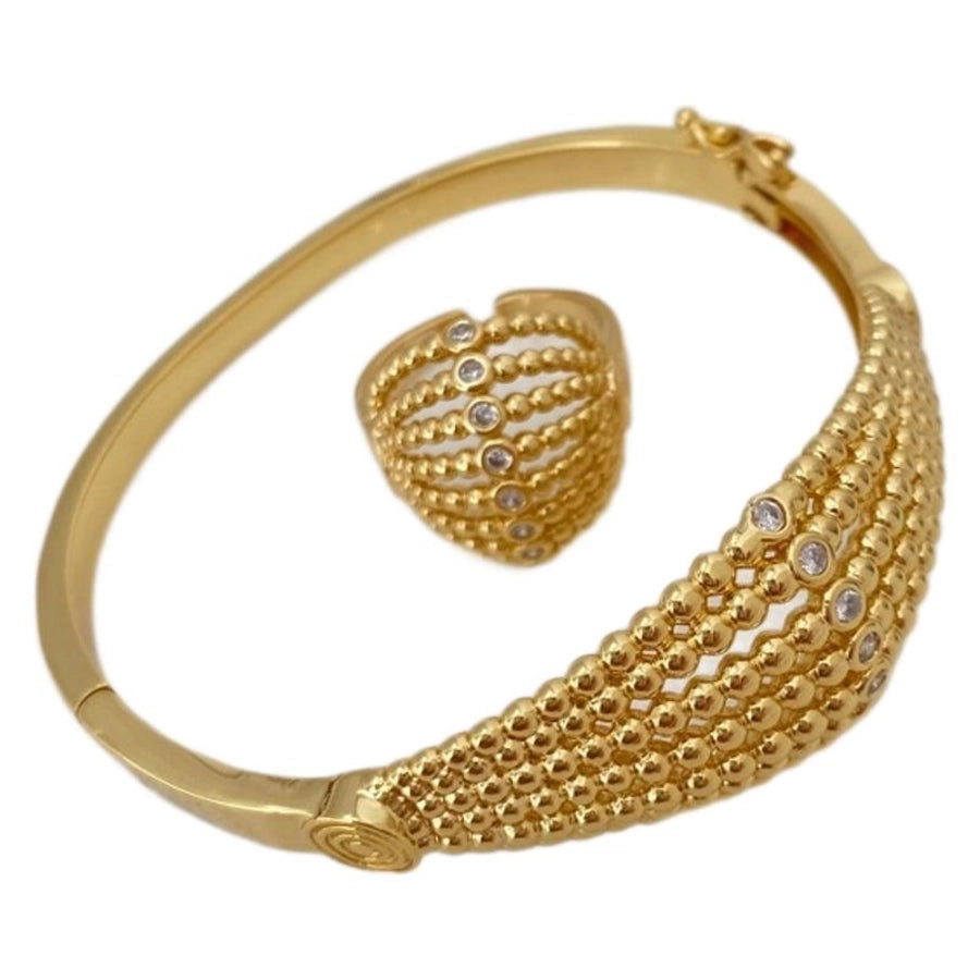 Jewelry Vintage Style Geometric Copper Zircon Plating Rings Bracelets