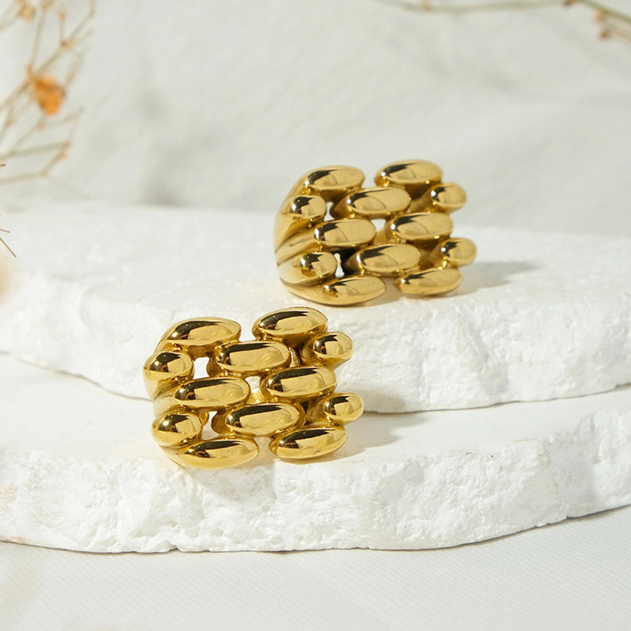 Jewelry Fashion Modern Style Classic Style Solid Color 304 Stainless Steel 14K Gold Plated Plating Open Rings