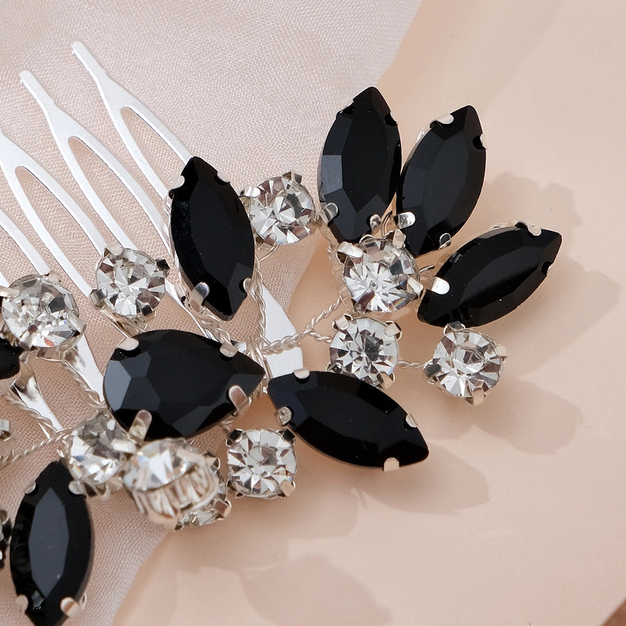 Women's Simple Style Classic Style Color Block Copper Inlay Rhinestones Insert comb