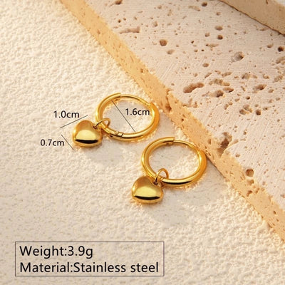 2 Pieces Set Sweet Simple Style Commute Heart Shape Plating 304 Stainless Steel 18K Gold Plated Earrings