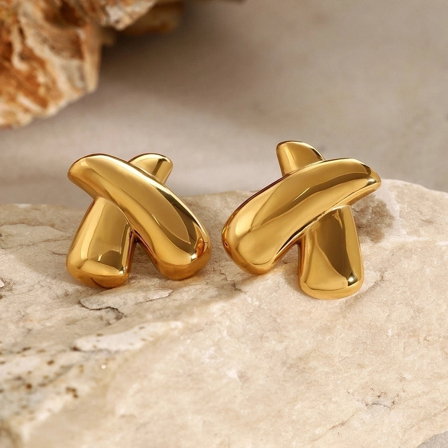1 Pair Simple Style Classic Style X-Shaped 316 Stainless Steel  Ear Studs