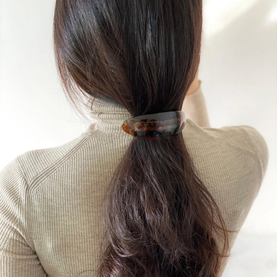 artistic color block leopard acetic acid sheets hair clip