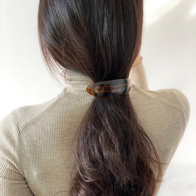 artistic color block leopard acetic acid sheets hair clip