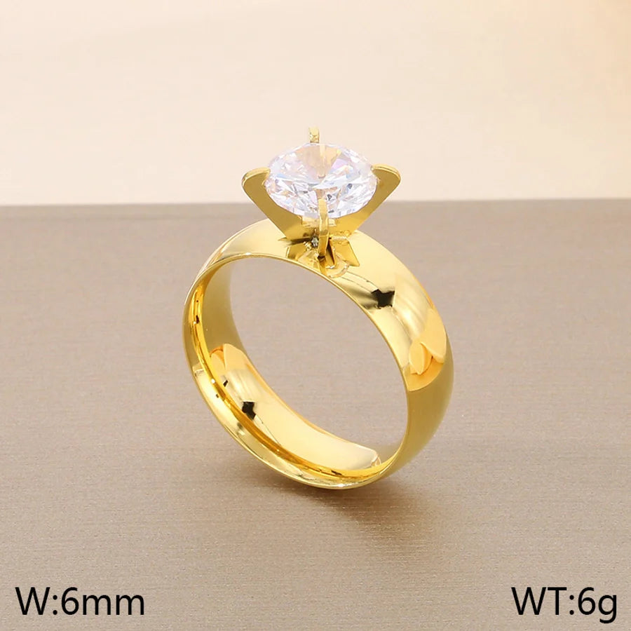 Jewelry Vintage Style Geometric 304 Stainless Steel 18K Gold Plated Rings