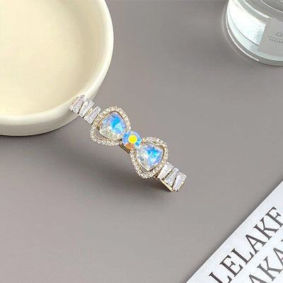 women's elegant bow knot alloy inlay zircon hair clip