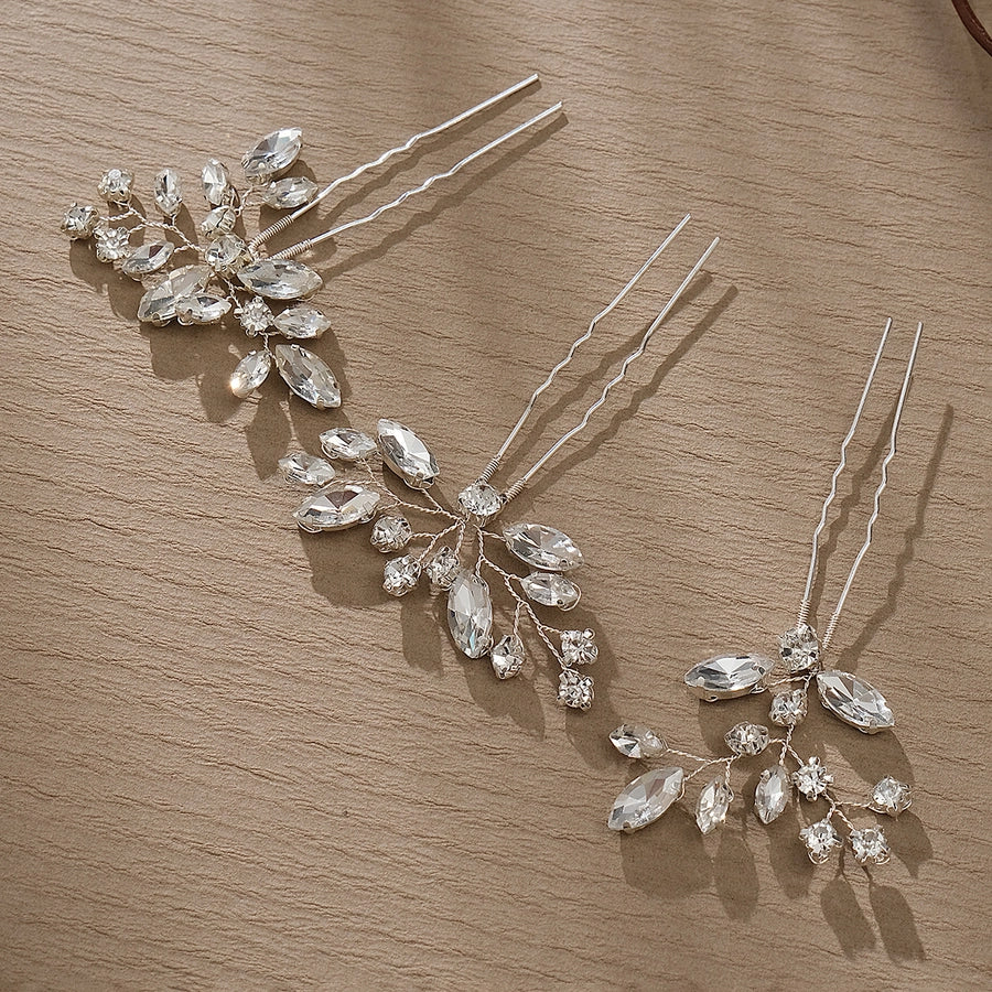 Antique U-shaped Hairpin Hair Accessories Simple Rhinestone Pin Hairpin Photography Portrait High-end Hair Hairpin