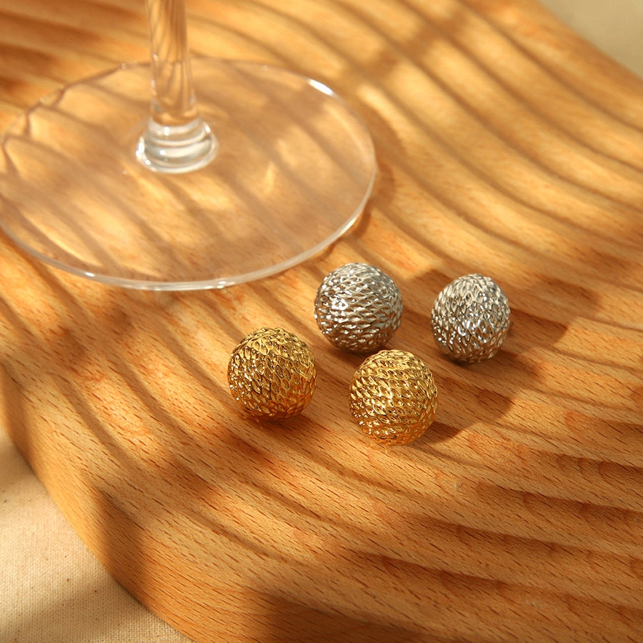 1 Pair Simple Style IG Style Round Plating 304 Stainless Steel Ear Studs