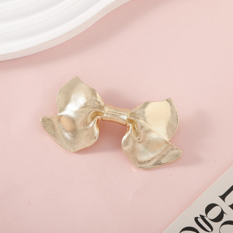 Women's Simple Style Geometric Bow Knot Alloy Plating Hair Clip