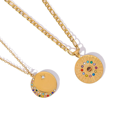 Jewelry Retro Simple Style Constellation Titanium Steel Plating Pendant Necklace