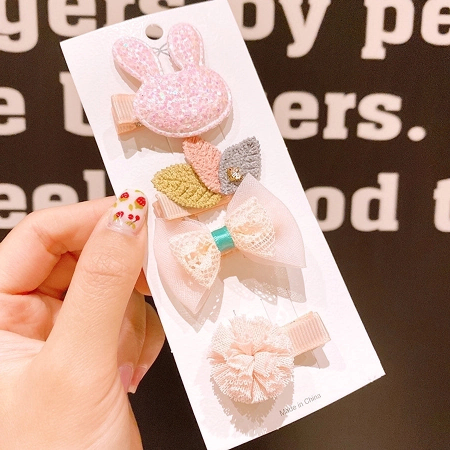 children's hairpin safety small clip hair accessories baby cloth hair clips girl little girl hairpin  cute headdress