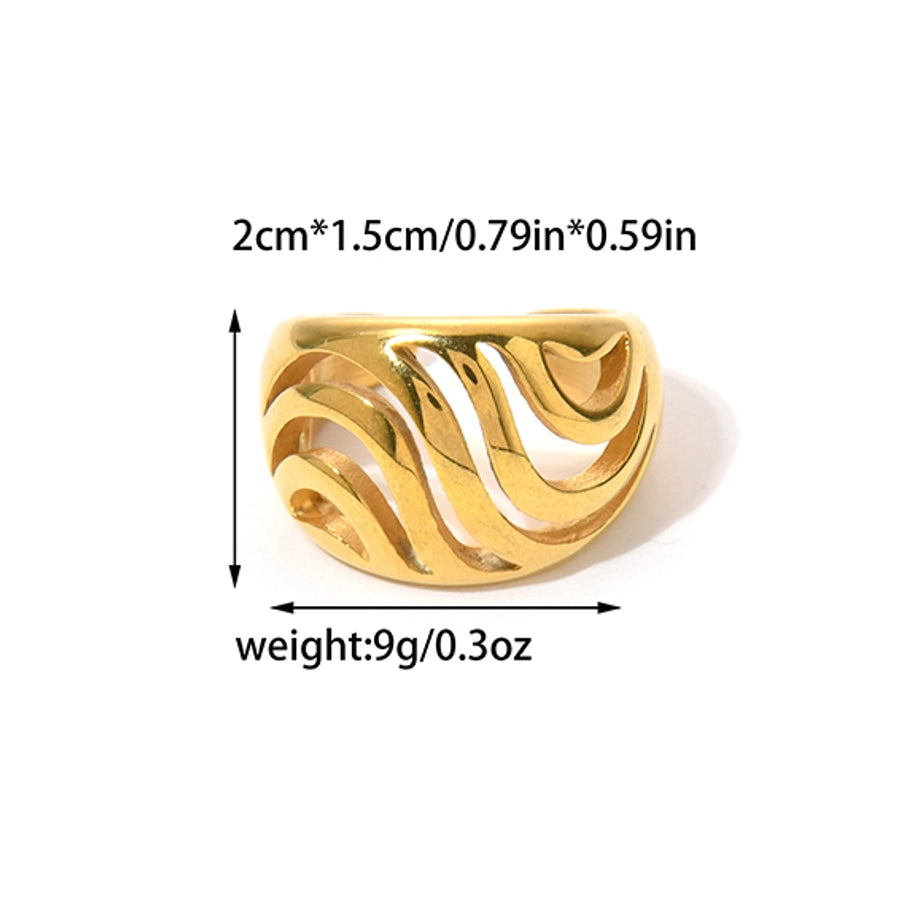 Jewelry Retro Simple Style Commute Geometric 304 Stainless Steel 14K Gold Plated Rings
