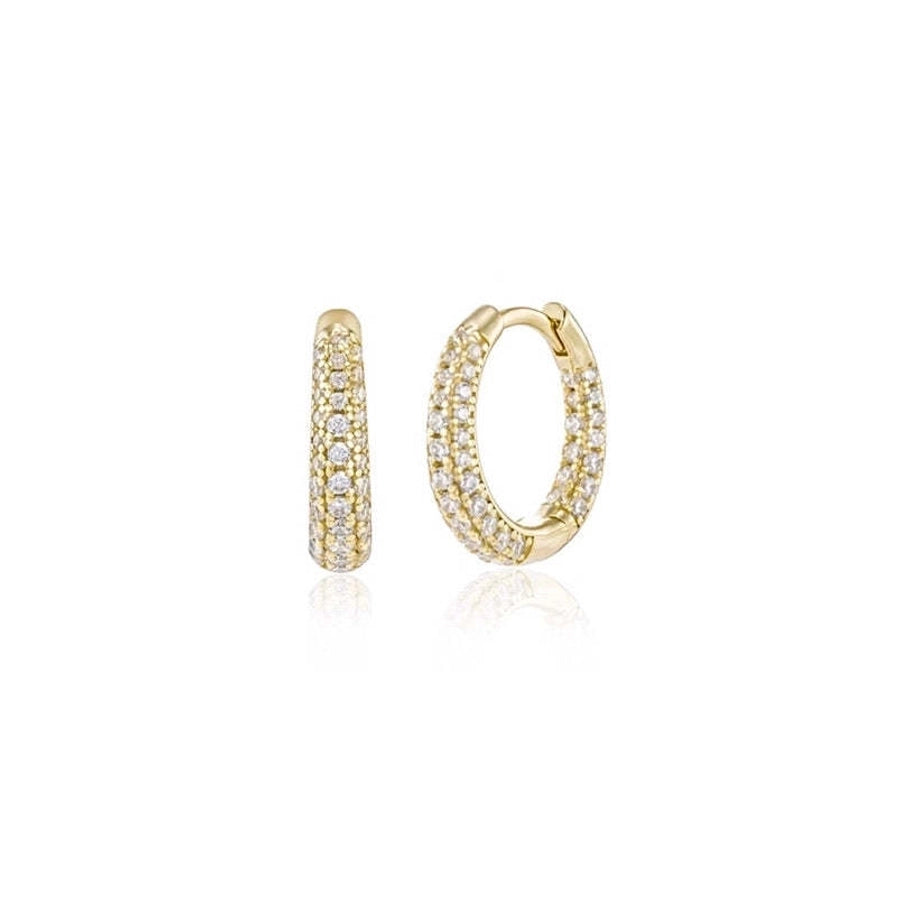 1 Pair IG Style Simple Style Geometric Inlay Copper Zircon Gold Plated Earrings