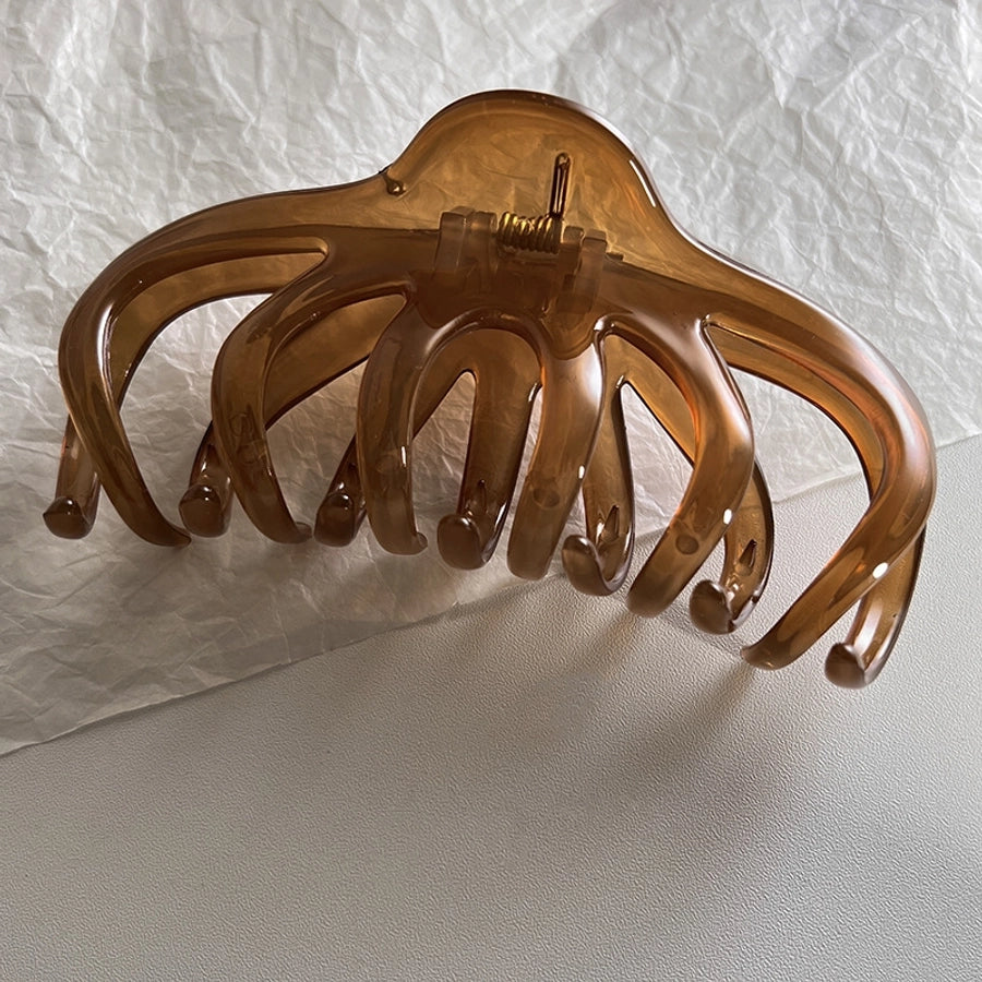 simple style solid color plastic resin hair claws