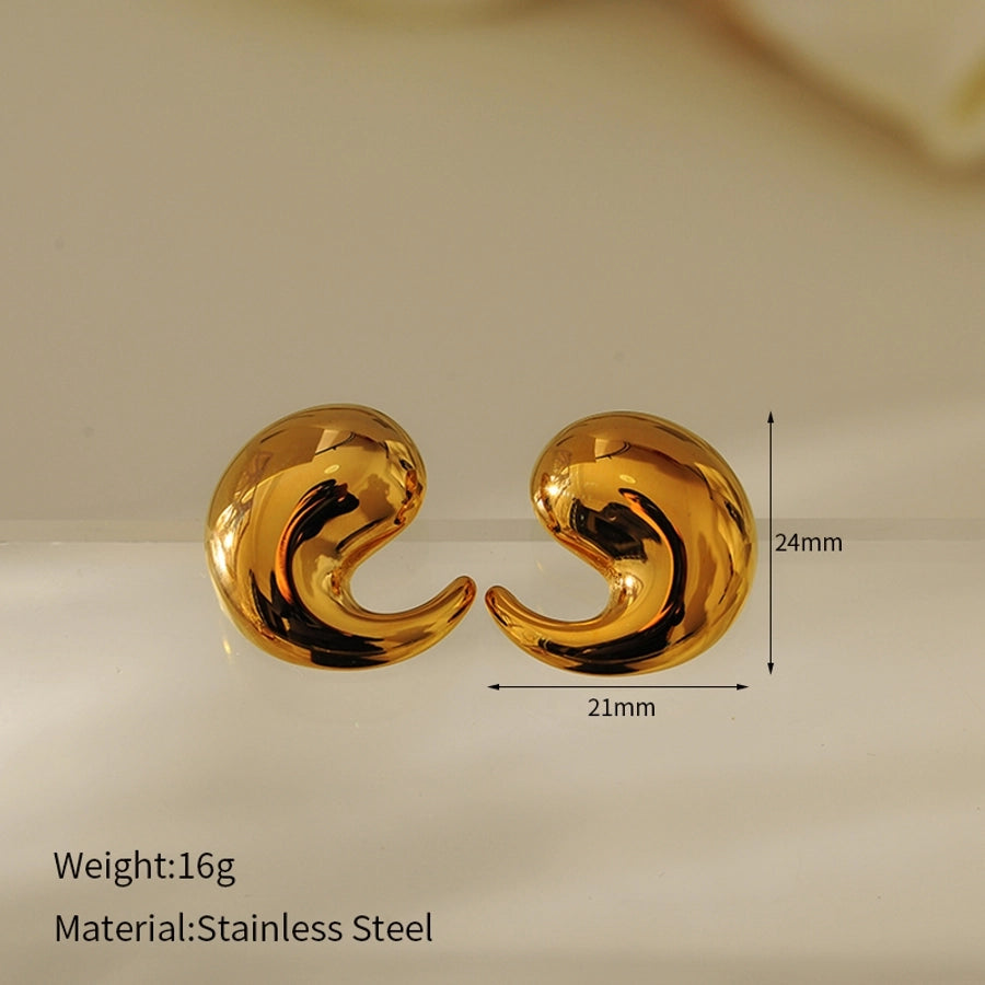 1 Pair IG Style Water Droplets 304 Stainless Steel Ear Studs