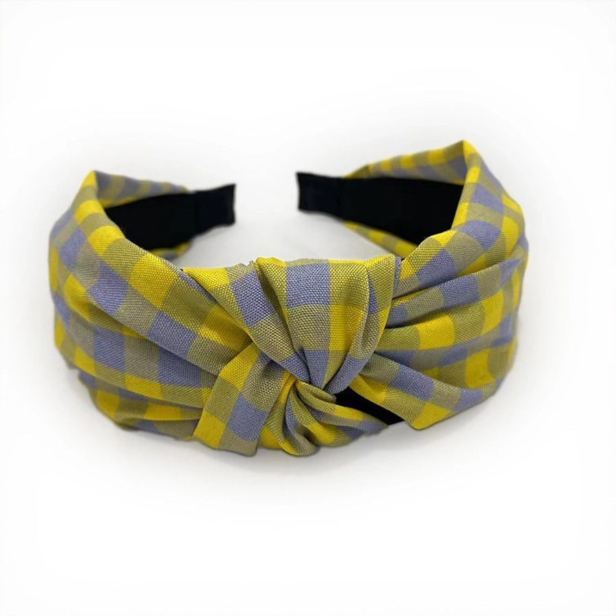 retro plaid cloth hair band