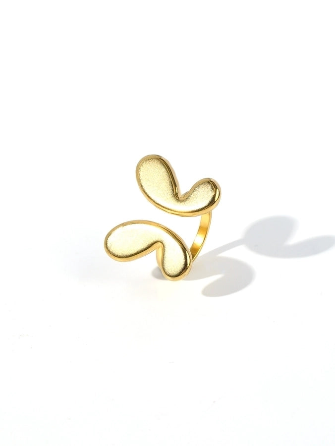 Jewelry Retro Starfish Heart Shape 304 Stainless Steel Plating Open Rings