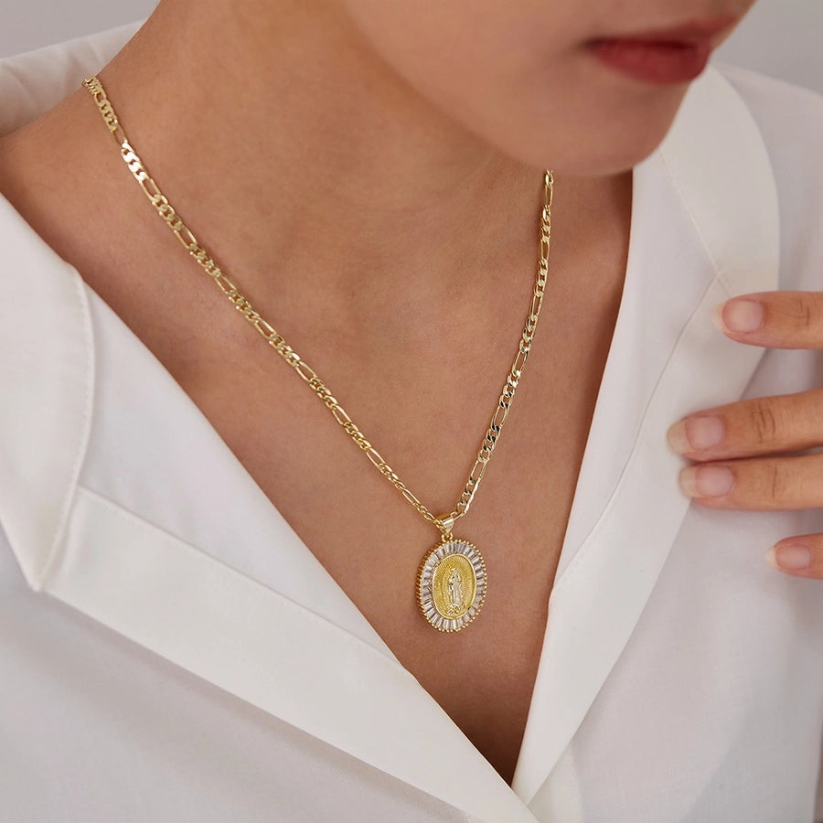 Jewelry French Style Simple Style Geometric Copper 14K Gold Plated Pendant Necklace