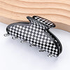 simple style checkered acetic acid sheets hair claws 1 piece