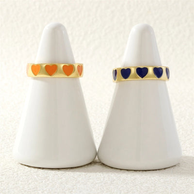 Jewelry Cute Pentagram Copper Enamel Open Rings