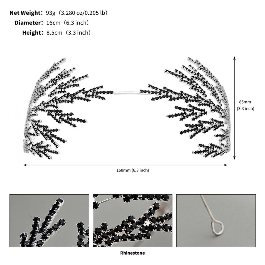 fashion leaf alloy inlay rhinestones hair band 1 piece