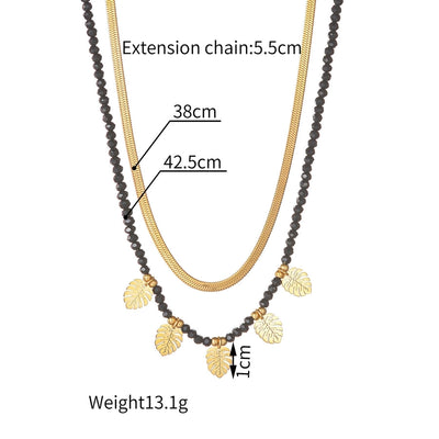 Jewelry Elegant Lady Cross Leaf Starfish 304 Stainless Steel Plating Necklace