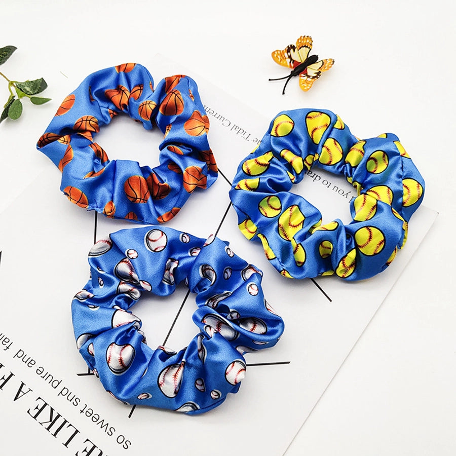 fashion baseball basketball satin hair tie 1 piece
