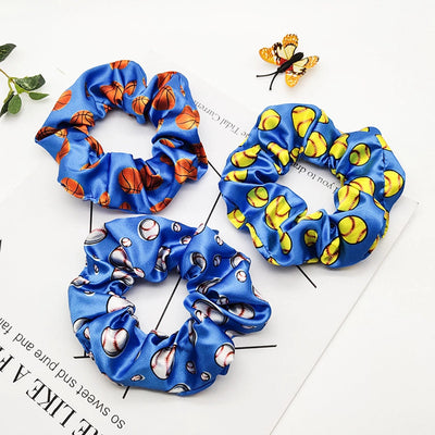 fashion baseball basketball satin hair tie 1 piece