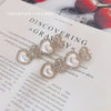 fashion heart shape alloy inlay artificial pearls rhinestones hair clip 1 pair